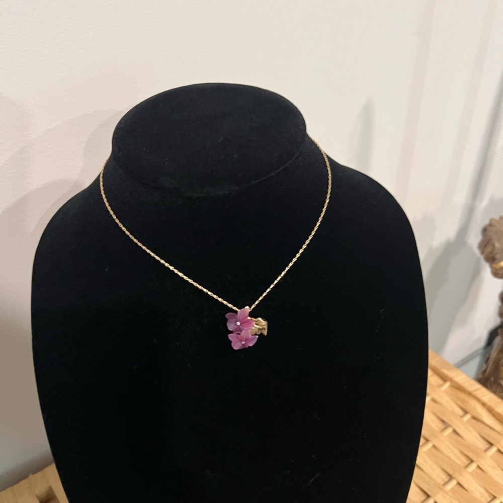 Christian Dior Gold and Purple Floral Necklace - Picture 6 of 15
